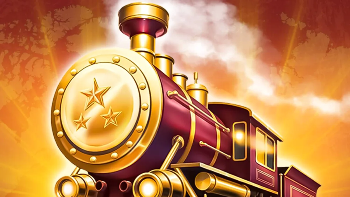 Tampilan visual slot Grand Link Continental: Hold & Win dengan tema kereta api mewah