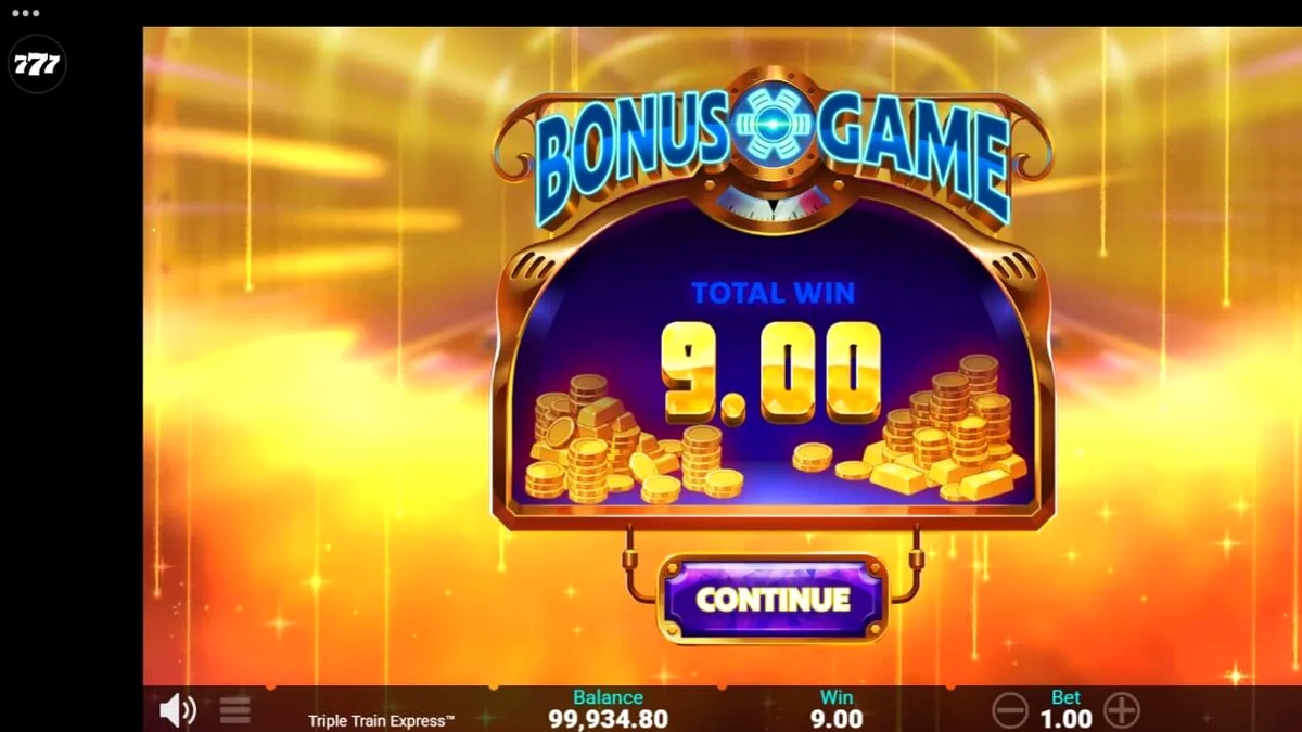 Tampilan visual futuristik dari slot Triple Train Express dengan nuansa neon
