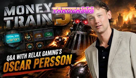 Pemandangan visual dari permainan slot Money Train 5 dengan karakter ikonik dan latar belakang stasiun yang dinamis.