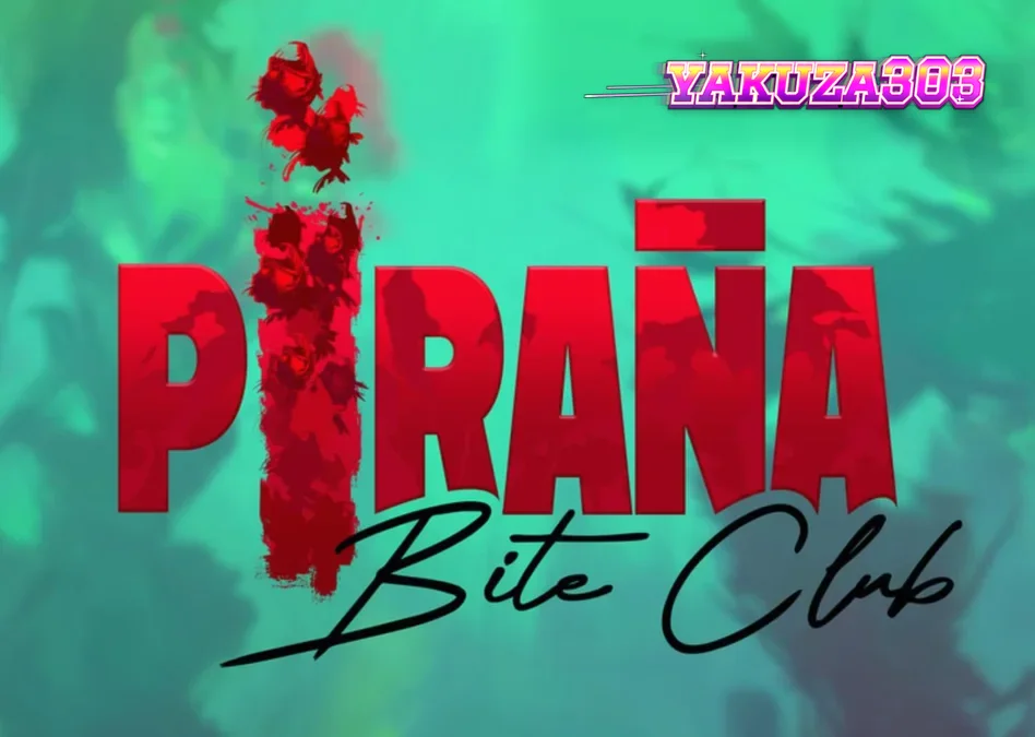 Piranha Bite Club slot game interface showing retro pin-up art and underwater predator theme